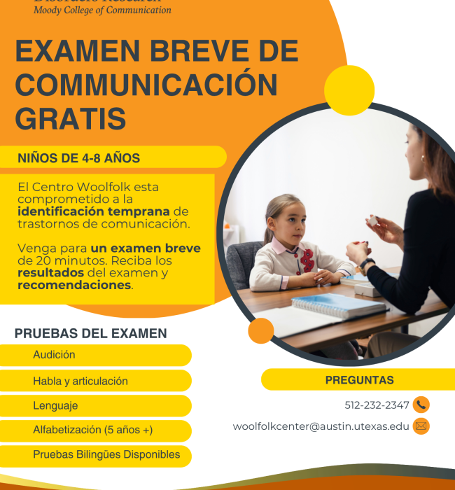 communication screening flyer in Spanish