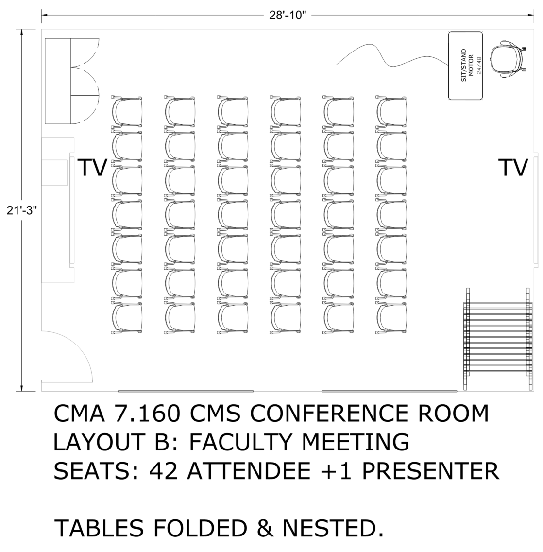 CMA 7.160 Floorplan Layout B - Faculty Meeting Style
