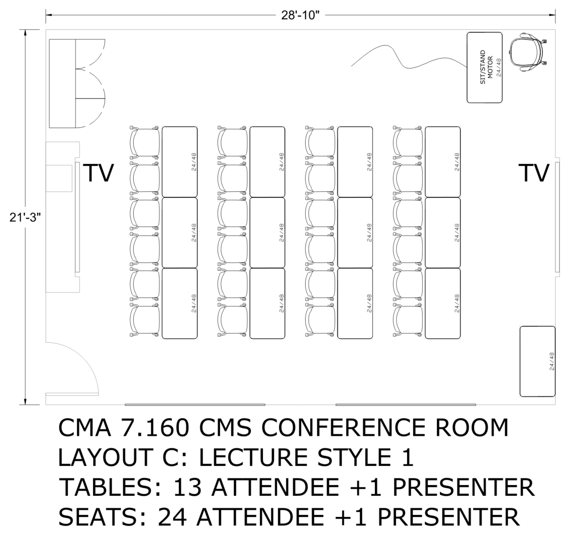 CMA 7.160 Floorplan Layout C - Lecture Style 1