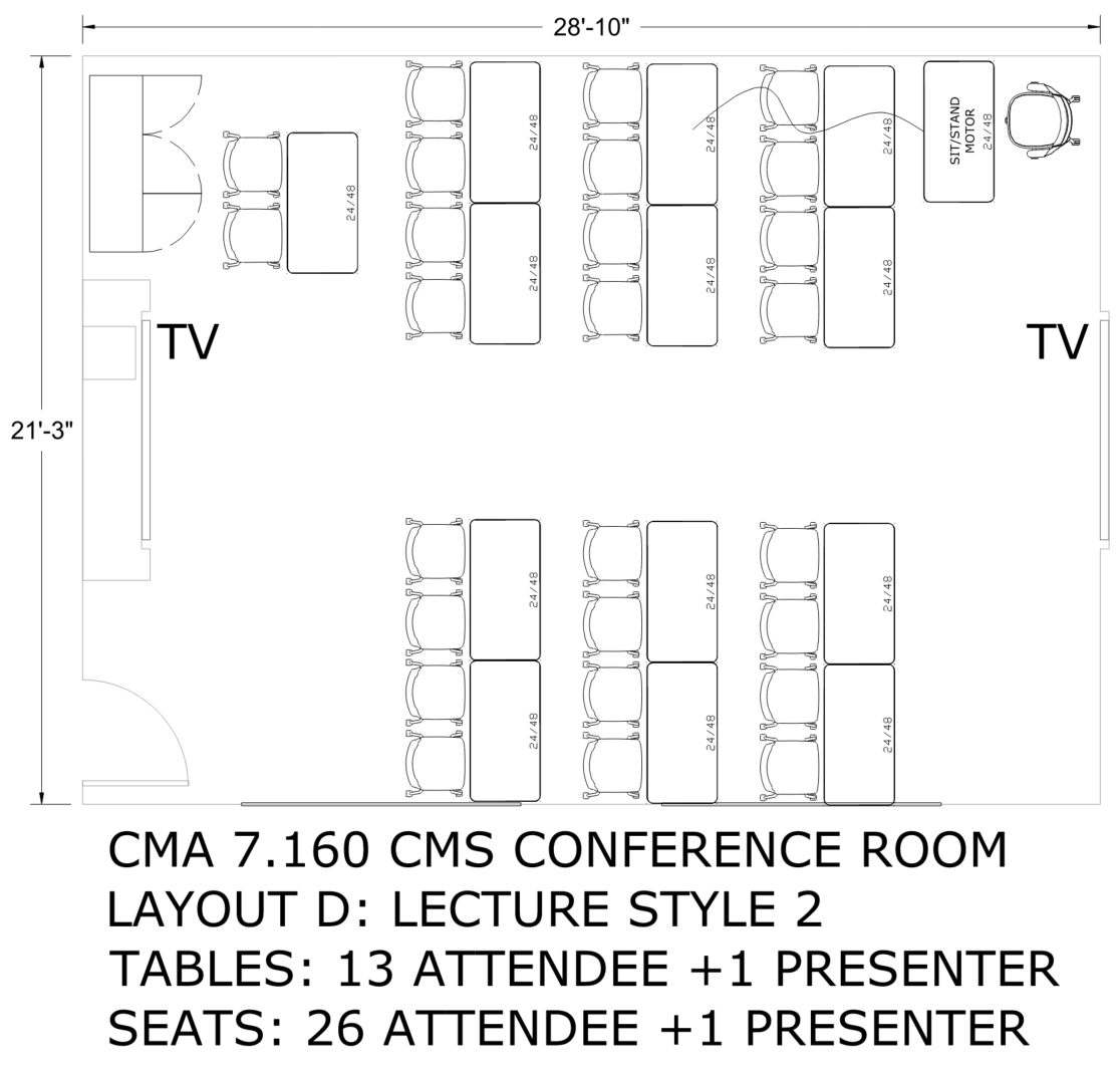 CMA 7.160 Floorplan Layout D - Lecture Style 2