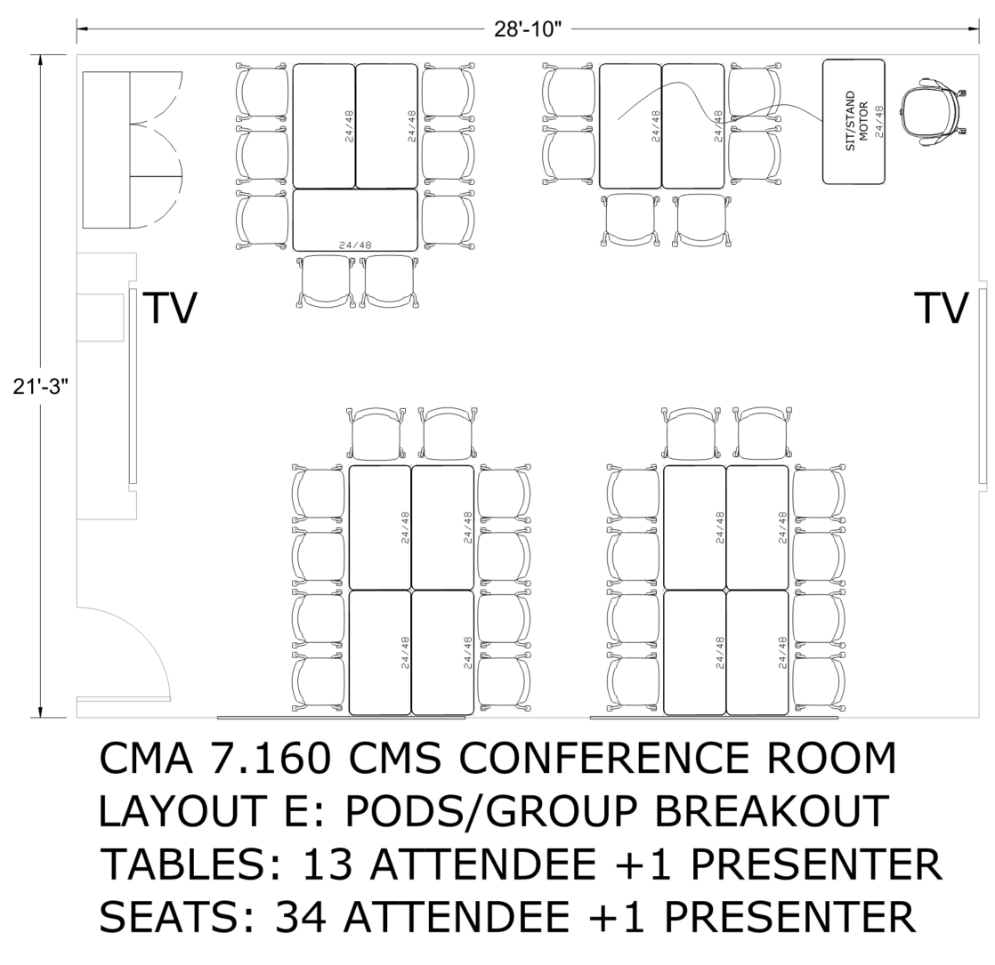 CMA 7.160 Floorplan Layout E - Group Breakout Style