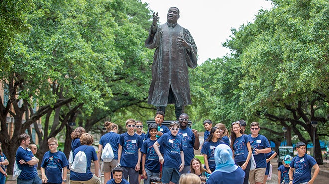 Camp Dream.Speak.Live at MLK statue on east mall 