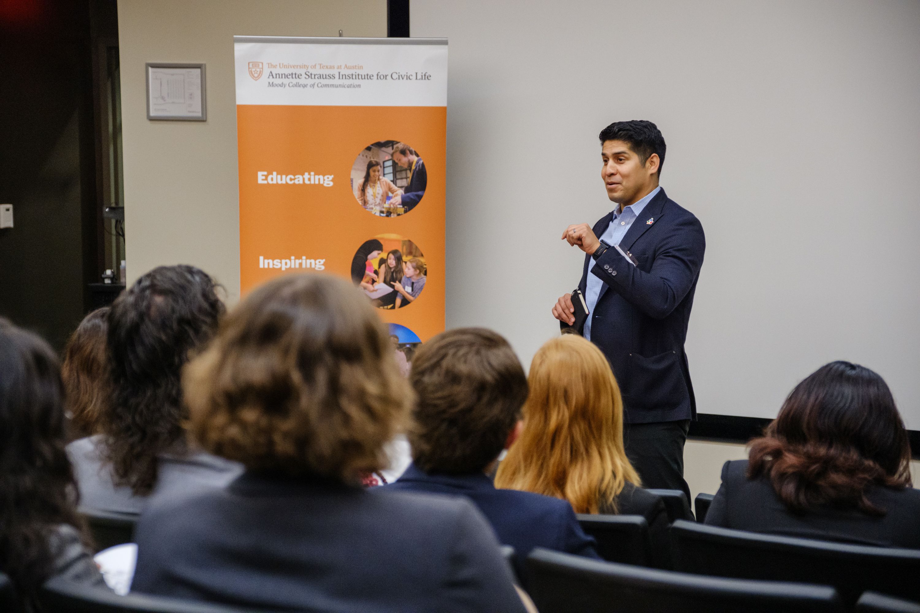 Texas Civic Ambassadors with Rey Saldaña