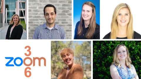 CMS306M AI team On Spring 2021. Clockwise from left: Tich, Pett, Park-Ozee, Lloyd, Doucet, and Hinton Sky.