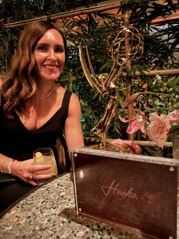 Ashley Glazier and her Emmy