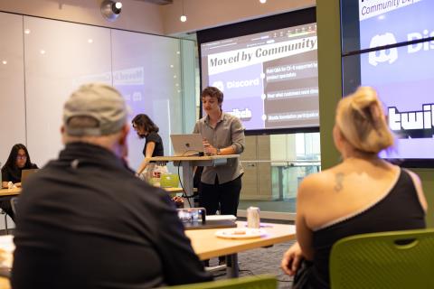 Photo of students working in a group
