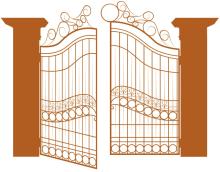 Icon of a burnt orange gate