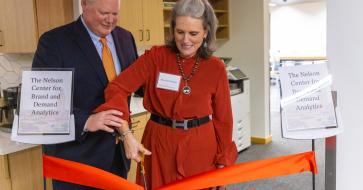 Ribbon cutting for new Nelson Center for Brand and Demand Analytics