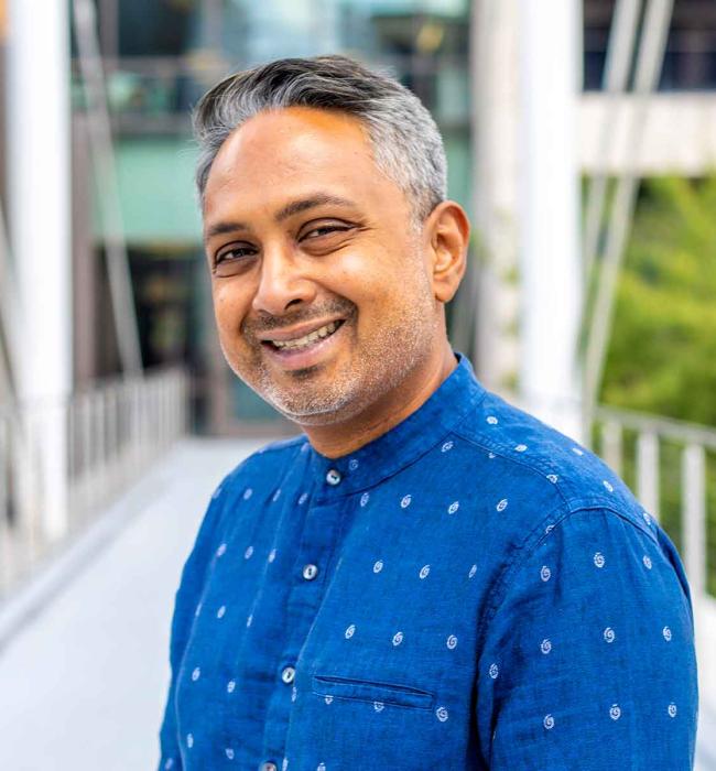 Shiv Ganesh is a Professor in the Department of Communication Studies and chair of the Global Engagement Committee in Moody College. 