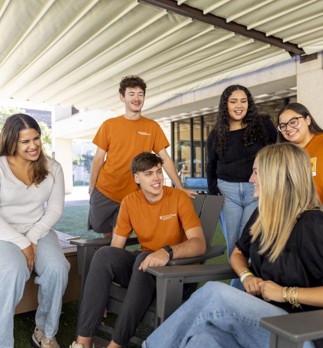 group of students talking