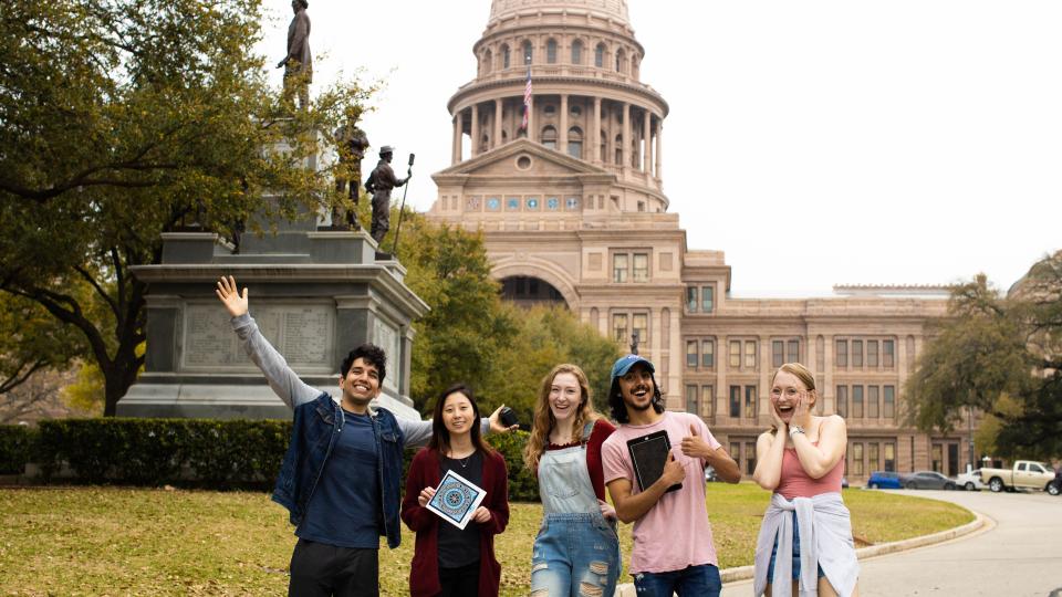 Moody College students at the Texas Capitol