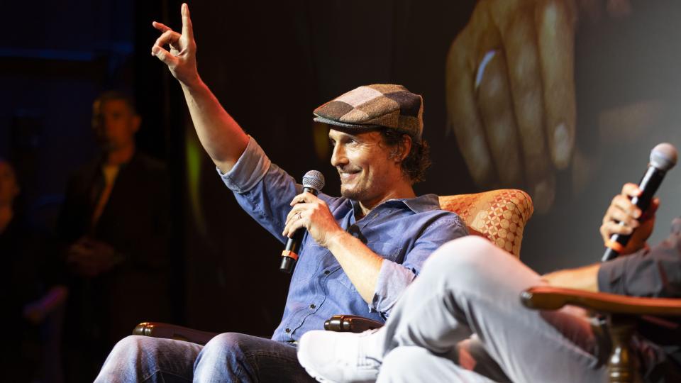 Photo of Matthew McConaughey at Hogg Auditorium 