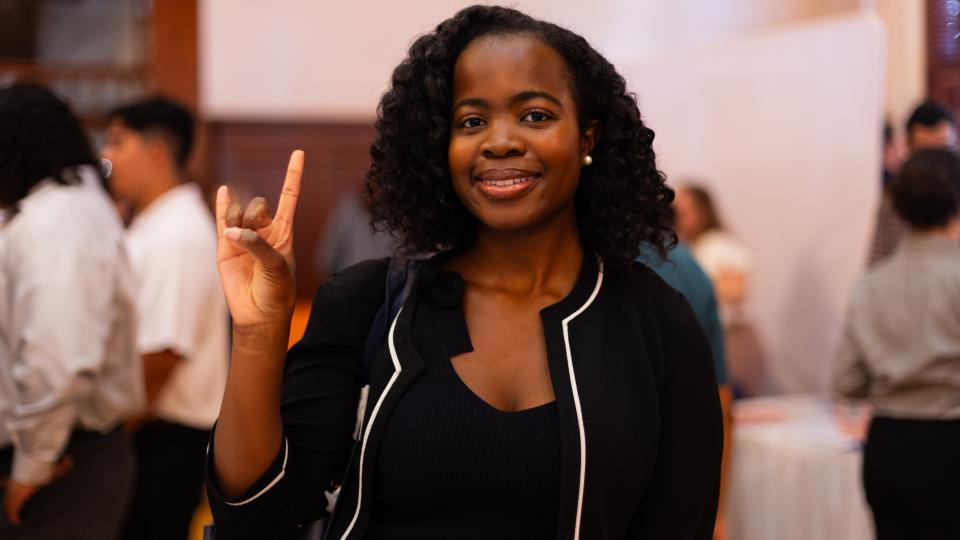 Student at career fair