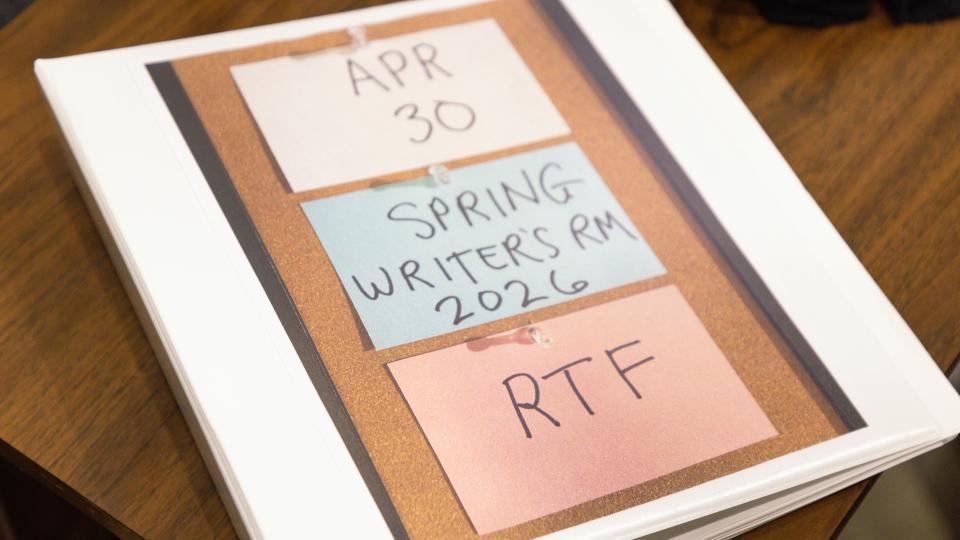 Writers Room SNL-style note cards