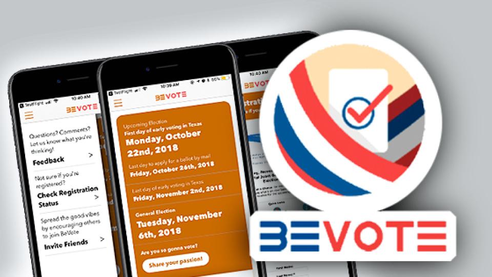 BeVote app, student voters, TX Votes, voter registration, Travis County, polling