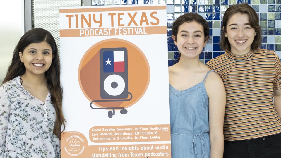 The Tiny Texas Podcast Festival was hosted at Moody College in April. Students had the opportunity to sit in on live podcast recordings and learn from professionals in the industry. 
