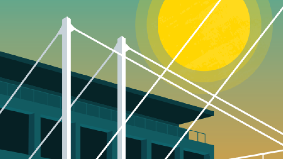 Friends of the College bridge illustration 