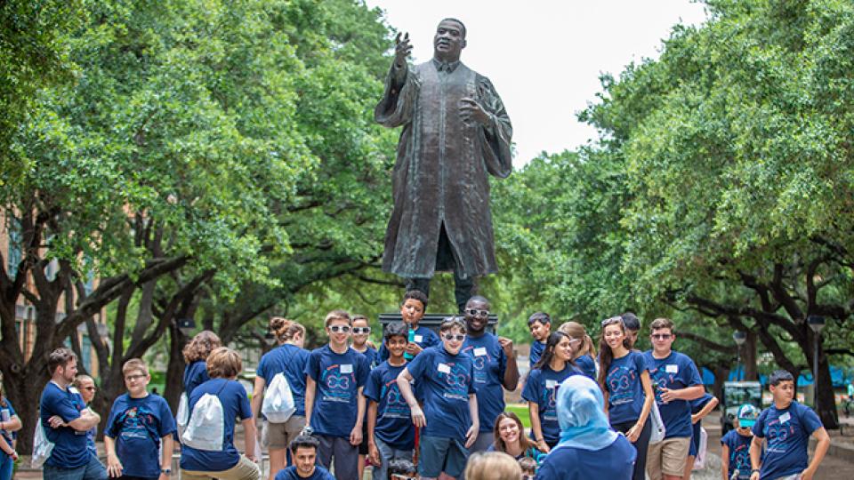 Camp Dream.Speak.Live at MLK statue on east mall 