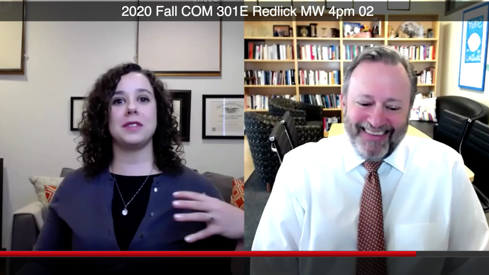 Maddie Redlick Jay Bernhardt live lecture comm foundations 