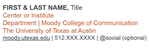 Example of how an official Moody Signature should be formatted. 