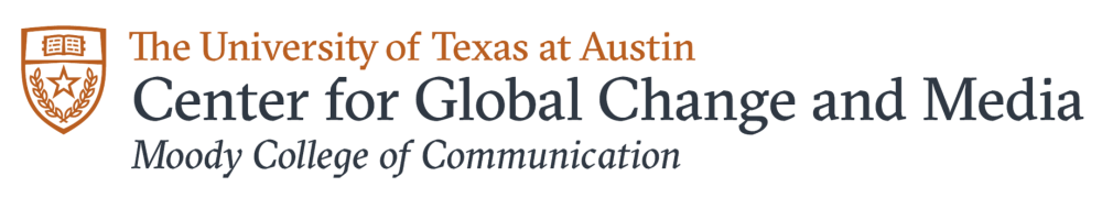 The logo for the center for global change and media