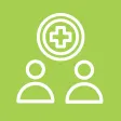 Health cross icon with persons