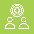 Health cross icon with persons