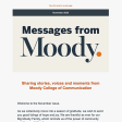 Screenshot of the November 2020 Moody Message newsletter