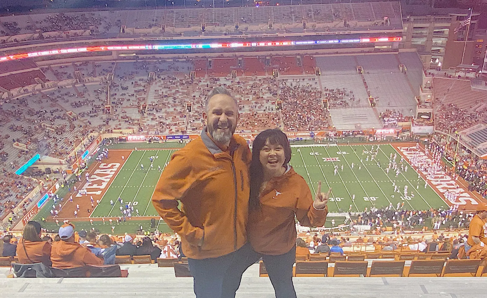 couple at football game