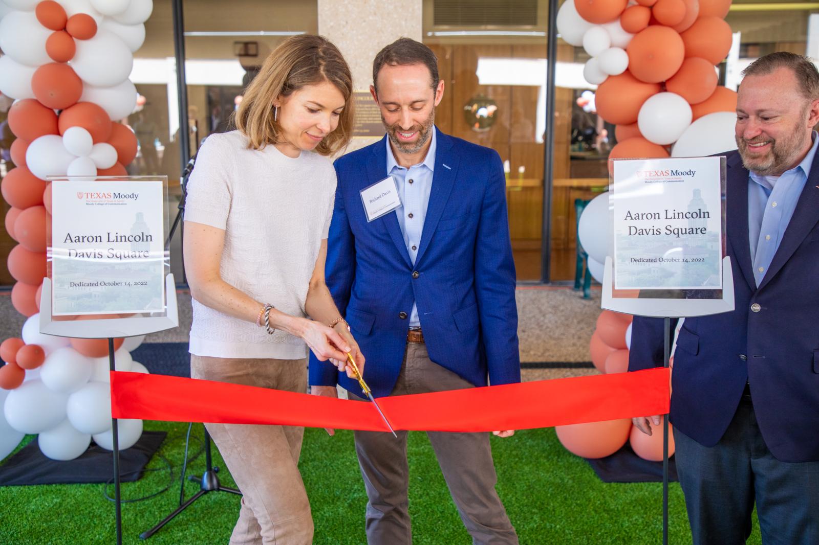 Moody College unveils major transformation of Walter Cronkite Plaza.