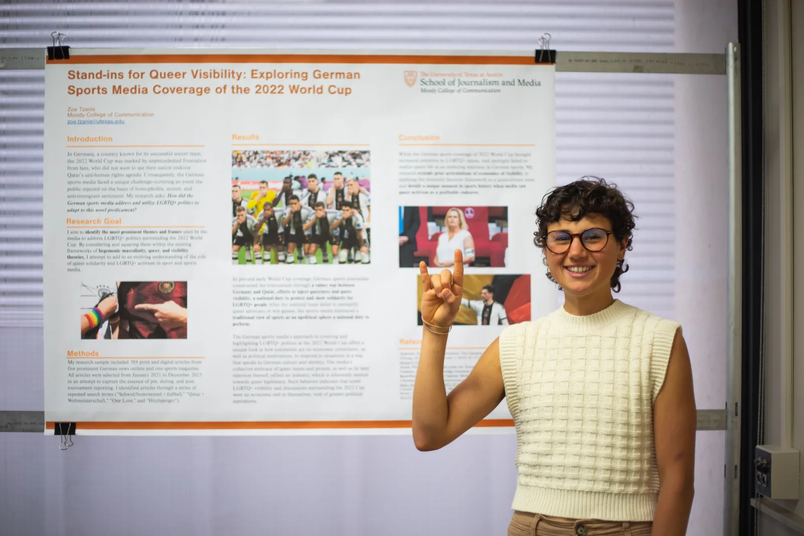 student Zoe at poster session 