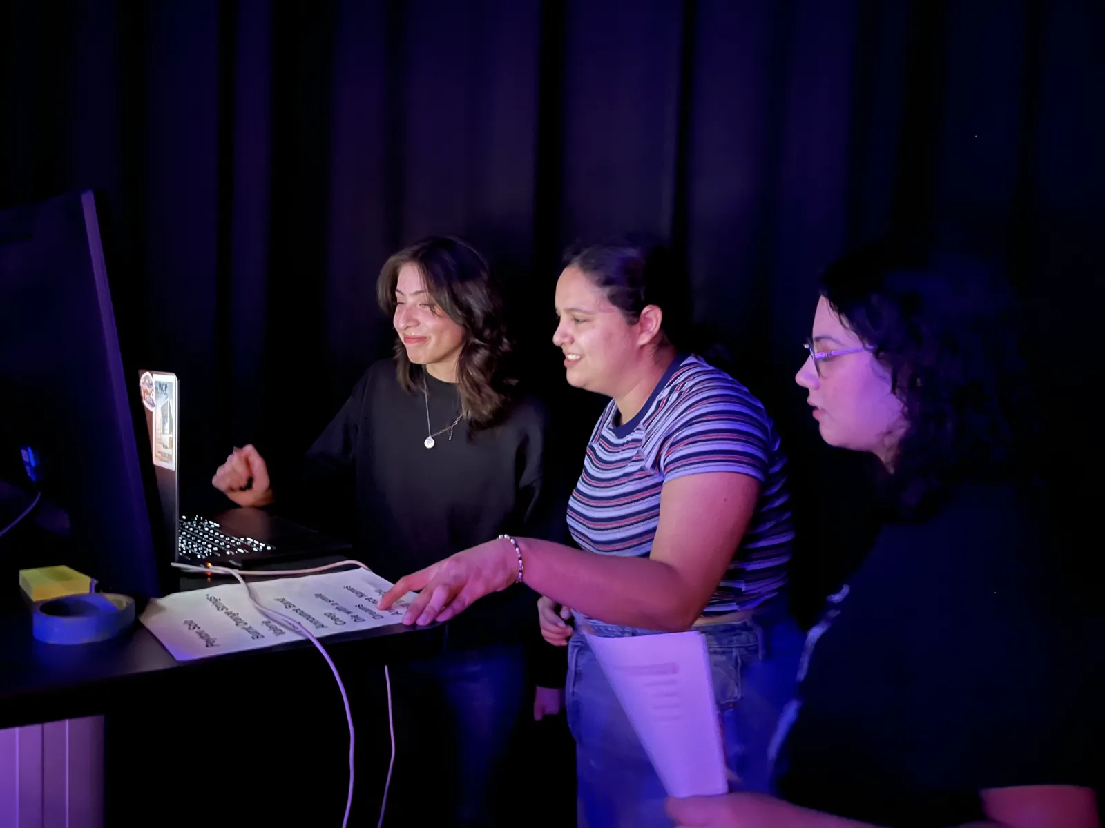 Students in charge of sound Students in charge of sound
