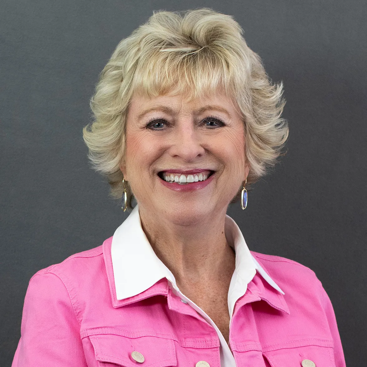 portrait of gail cooksey in a pink outfit 