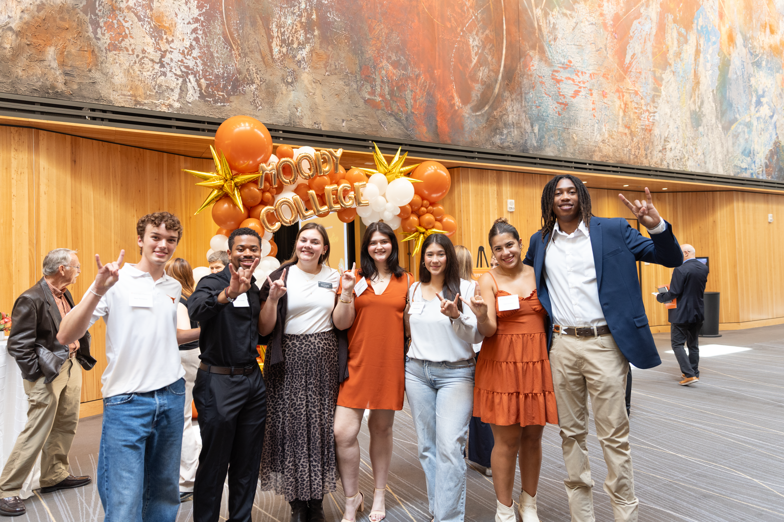 group photo of dean's ambassadors at moody impact luncheon