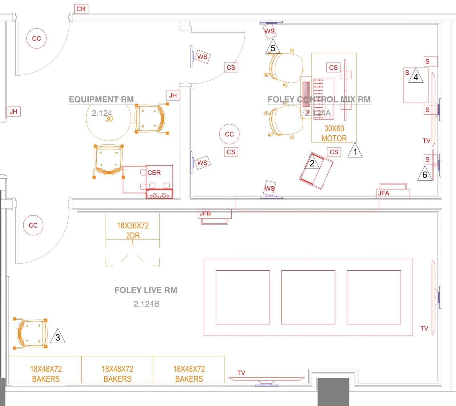 CMB 2.124A/B/C Audio Suite Floorplan