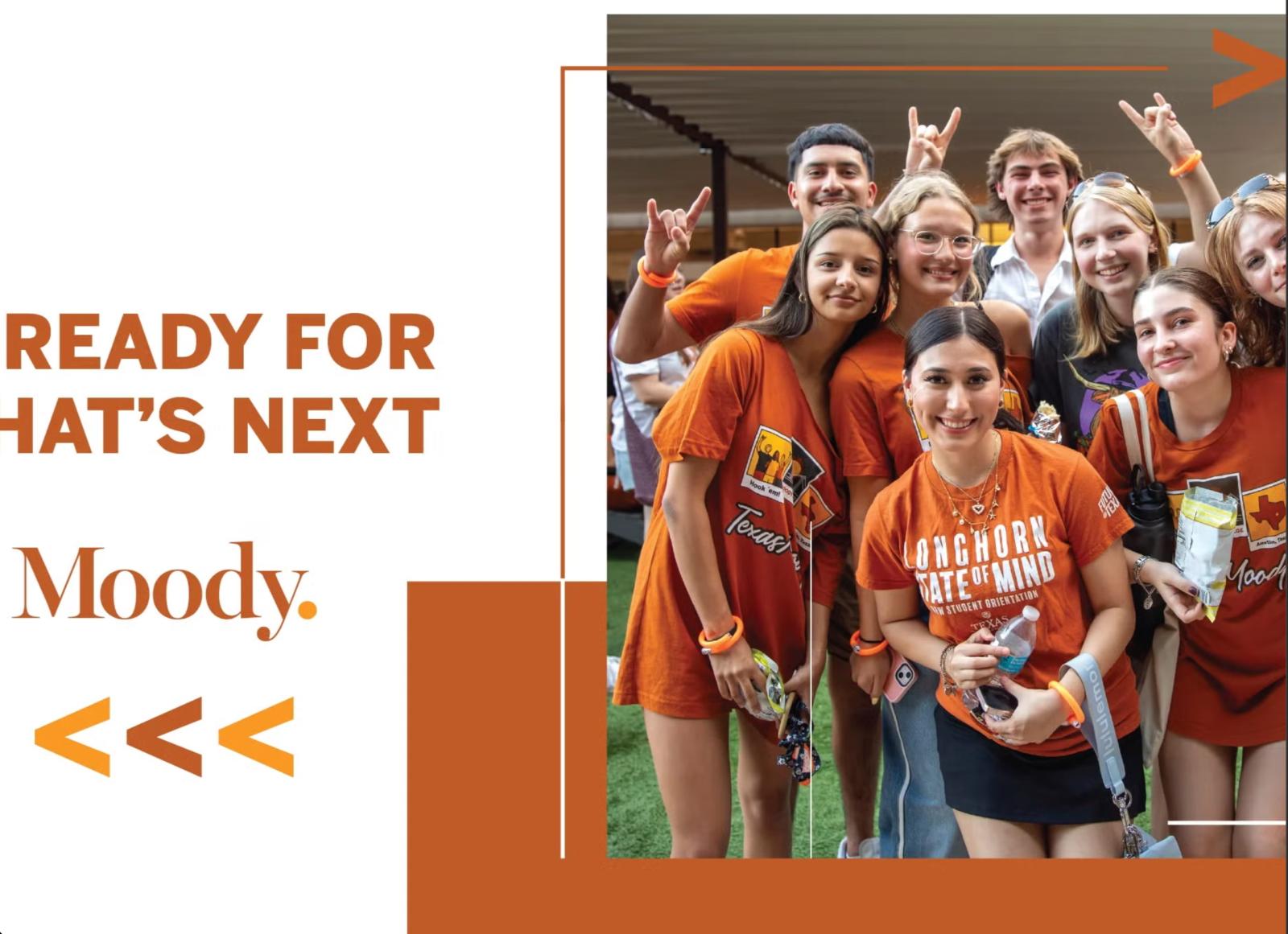 A sample image that reads "Ready for whats next" with some students smiling