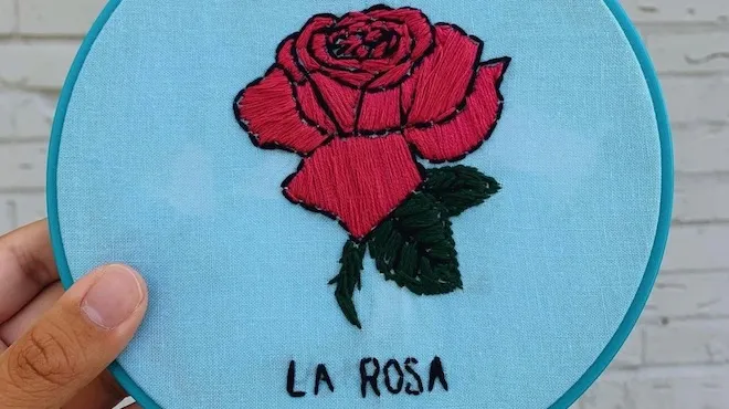 Judith Hernandez hand embroidery "la rosa"