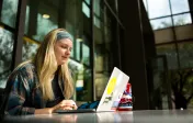 Student on computer