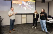 Korey Pereira presenting with PBL students