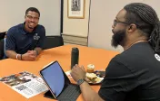Sean Upshaw and PBL Student Talking