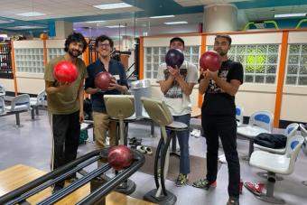 students bowling
