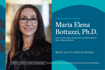 Headshot of Maria Elena Bottazzi, Ph.D., a white woman with dark hair and glasses smiling for the camera.