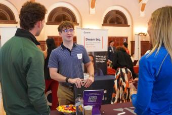 Student speaks to two recruiters