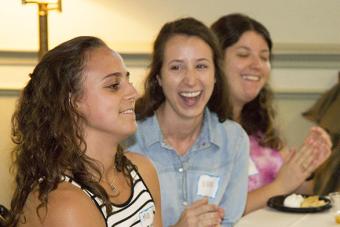 Students socializing at spring reception