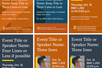 Examples of Moody College kiosk templates