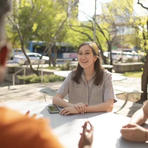 students outside