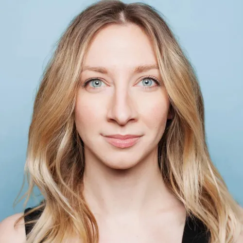 Woman with long blond hair