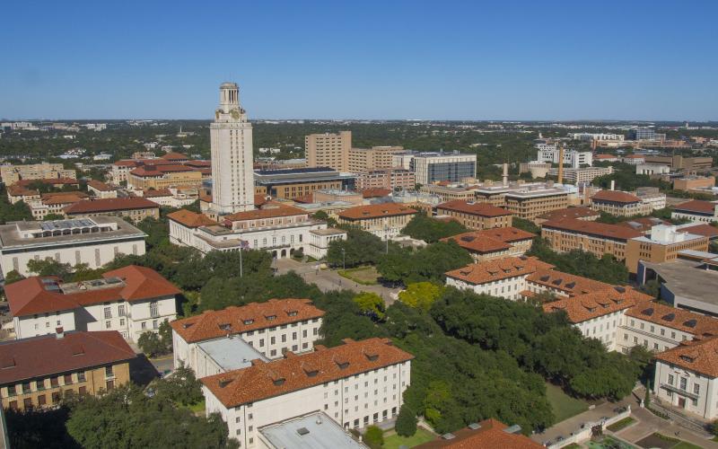 aerial photo of UT Austin campus