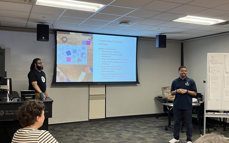 Sean Upshaw Presenting with PBL Student