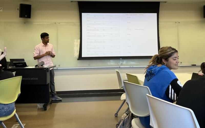 Dr. Rajadesingan Speaking to Class